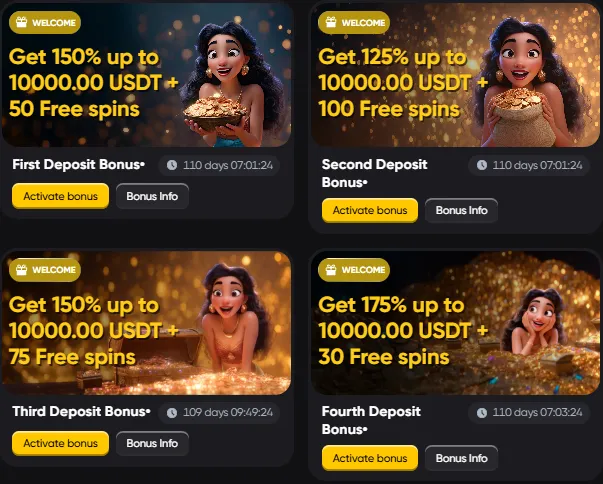 Caswino support welcome bonus package